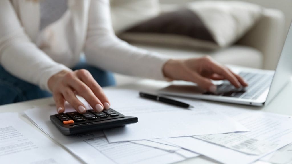 woman paying bills